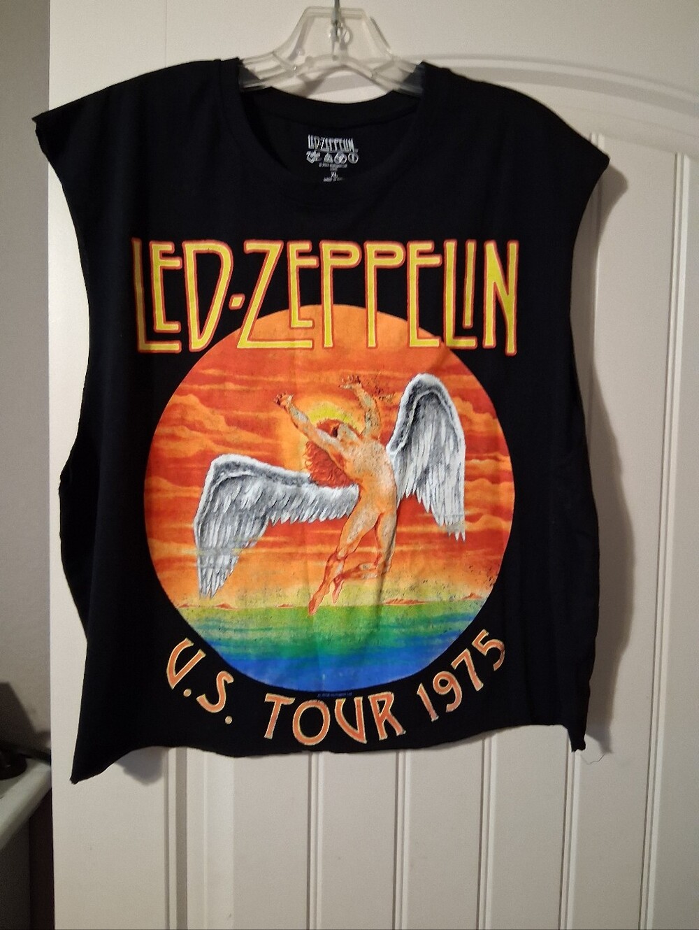 Led Zeppelin Black U.S. Tour 1975 Rock Tank Top Size XL